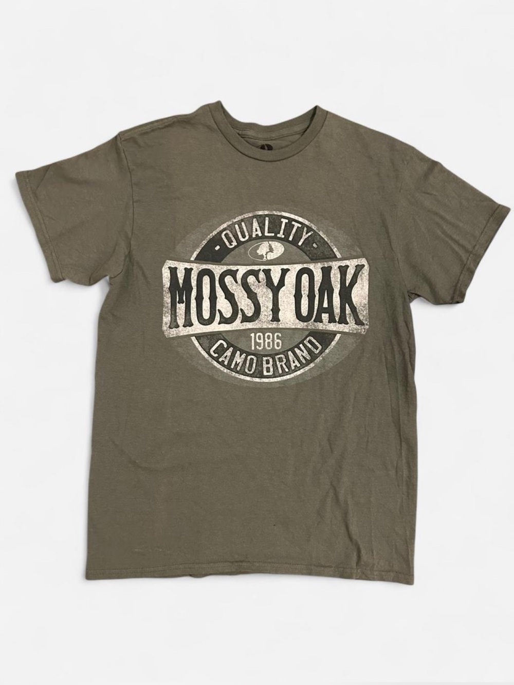 Mossy Oak Graphic Logo T-Shirt Olive Green Hunting Outdoors Tee Medium